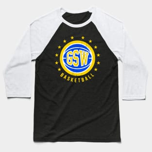 GSW Vintage Distressed Basketball Baseball T-Shirt